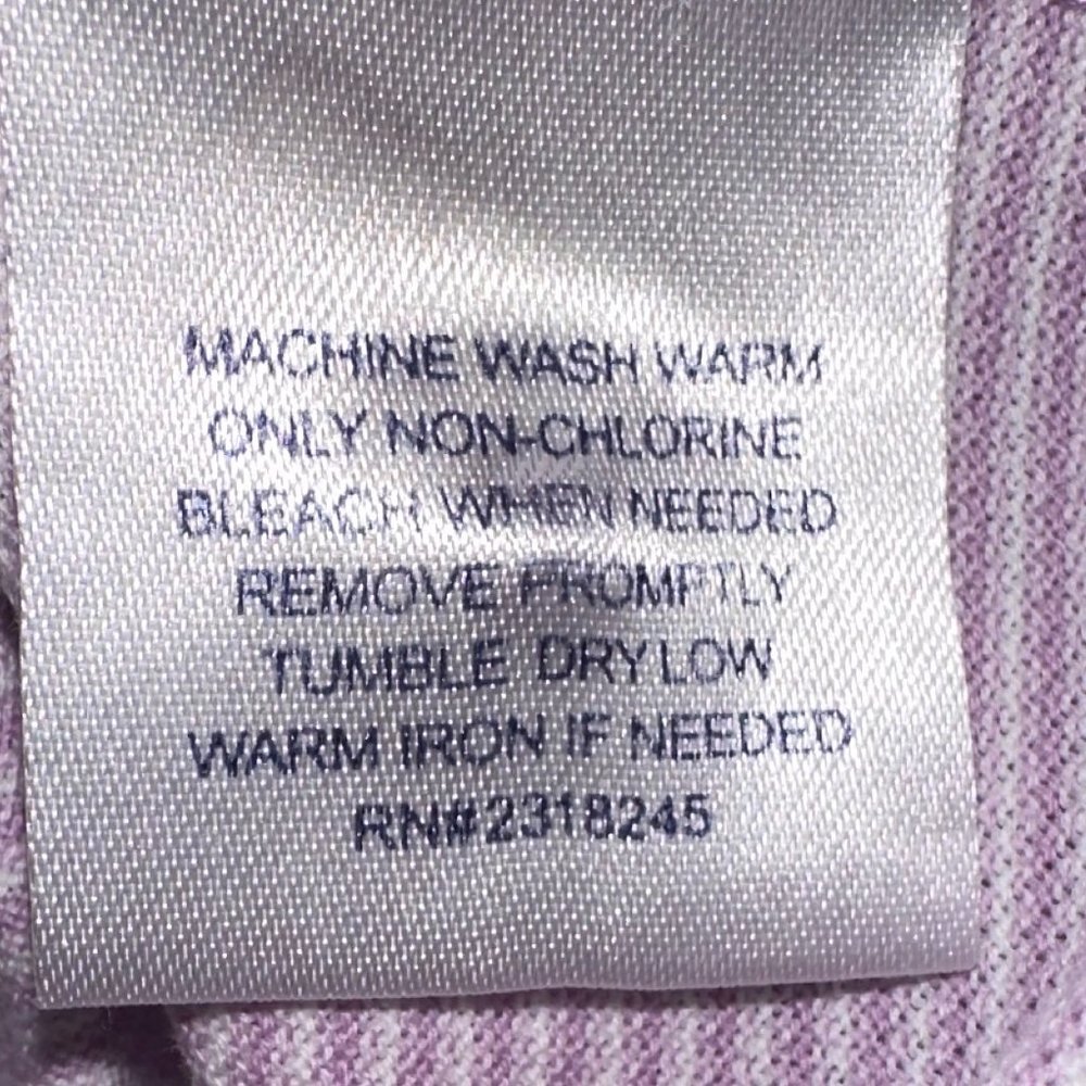 Men's Vineyard Vines Pink/White Stripe Gold Polo Shirt Size Large - Picture 7 of 7